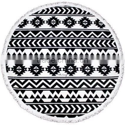 Custom Reactive Print Weighted Micro Fiber Beach Towel With Tassel photo-2