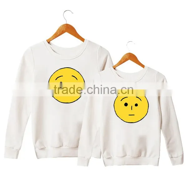 Wholesale Cheap Cotton Polyester Womens Pullover, Custom Lovers Crewneck Screen Print Sweatshirt photo-4