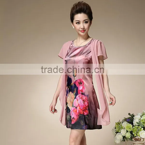 Fashion Womens Dress Two Piece Middle Aged Women photo-2