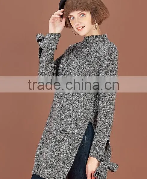 Ladies Latest Fashion High Quality Long Chunky Organic Wool Sweaters With Wholesael Price photo-2