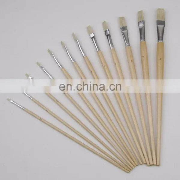 Long Wooden Handle Artist Bristle Paint Brushes photo-3