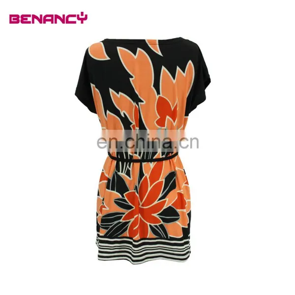 Glamorous Bouquet Print Tunic for Mature Lady photo-2