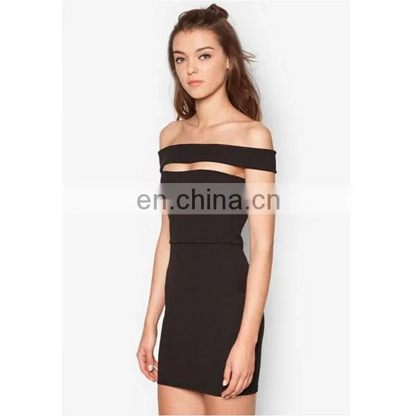 Bodycon Women Clothing Sexy Dress off Shoulder Strapless Fashion Black Dress photo-3