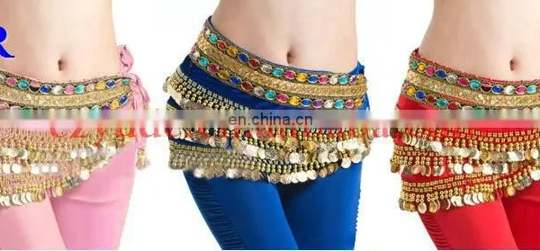 Indian Belly Dance Hip Scarf With Gold Coins Y-2033# photo-3