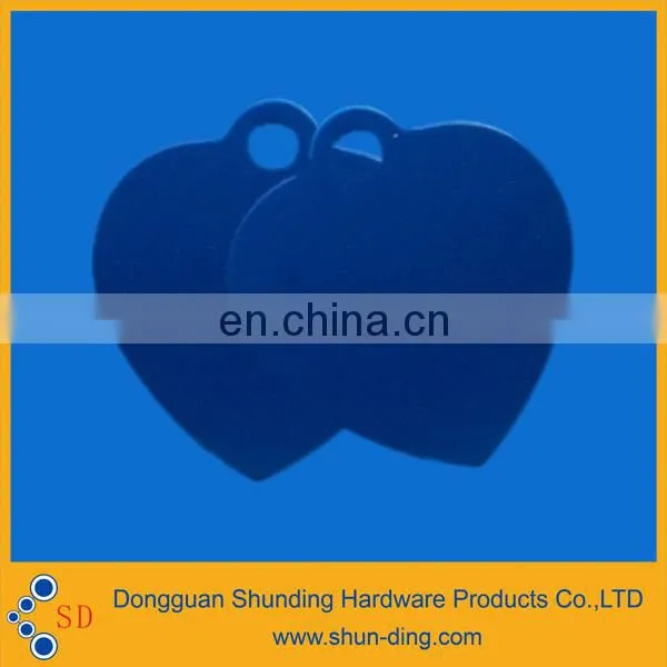 Customized Blue Double Heart for Metal Label Dog Tags