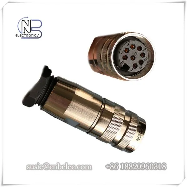 Waterproof Metal Circular Connector AISG Female 8 Pins DIN Connector for RRU TO RCU RET CONTROL CABLE
