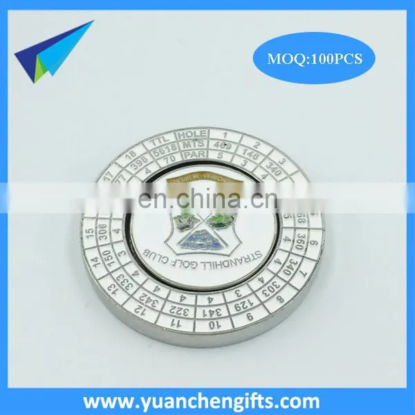 2017 Hot Selling 40mm Coin With Course Score Card Full Color Enamel photo-2
