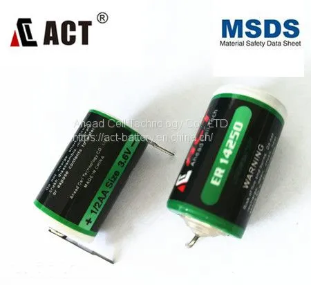 Primary 1/2AA Size Li-SClO2 3.6V Lithium Battery