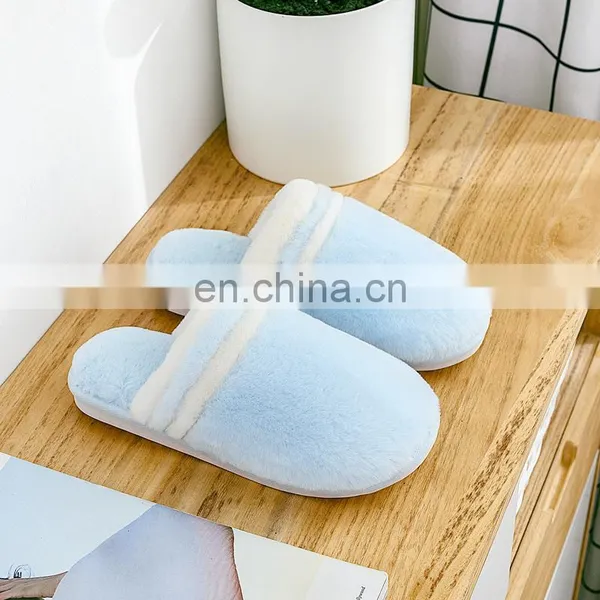 Women's Fuzzy Fluffy Furry Fur House Memory Foam Sandals Stripe Slipper photo-5