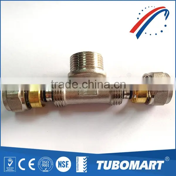 Pipe Accessory Brass Forged Union Equal / Male / Female Tee Fitting With Lead Free photo-3