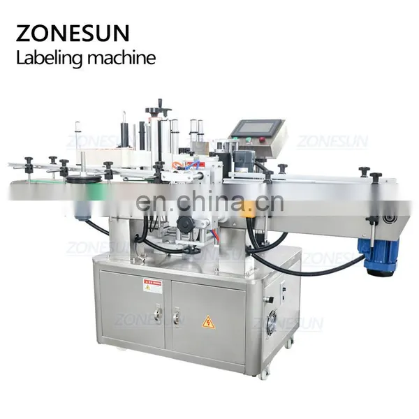 ZONESUN ZS-TB260 Vial Glass Jar Can Sticker Wine Water Bottle Automatic Round Bottle Labeling Machine For Round Bottles photo-4