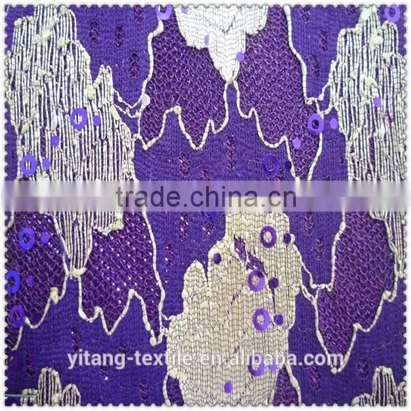 Embroidered Sequin Fabric Lace Embroidered Fabric