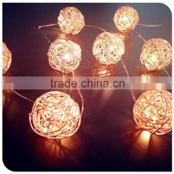 Warm White 10LED Iron Ball Light 3V Indoor Copper String Light photo-3