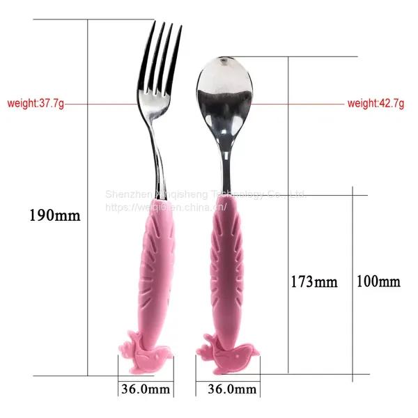 Baby Food Stainless Steel Tableware Training Fork Soup Rice Spoon Silicone Baby Spoon Fork photo-3