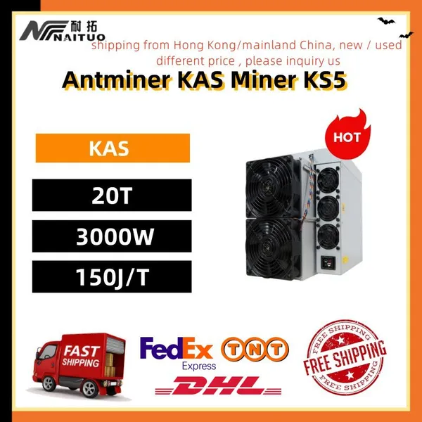 New Antminer KAS Miner KS5 20T 3000W 150J/T KAS Asic Crypto Mining Rig KHeavyHash Air-cooling Miner