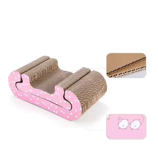 MEOW LOVE 2 Sets of Cat Corrugated Cardboard Multi-Shape Design With Catnip Combination No Scraps Can Be Customized Patterns photo-3