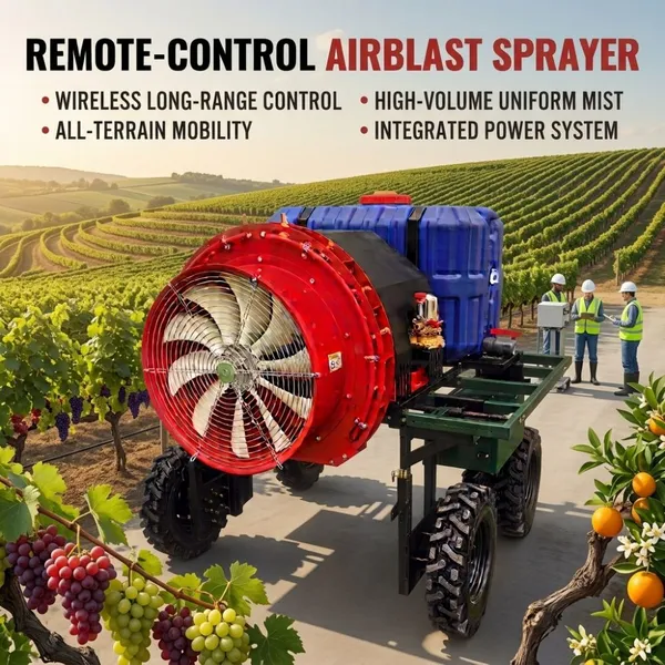 Remote Controlled Agricultural Sprayer Machine for Orchard Pest Control and Crop Protection