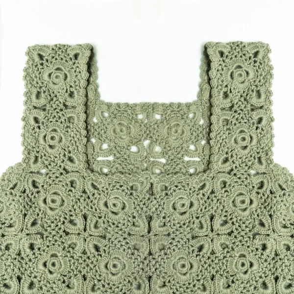 Wholesale Custom Logo Design Oem & Odm Ladies Summer Cute Sleeveless Square Neck Crop Women Wool Vests Crochet Sweater photo-4