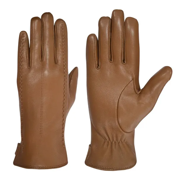 Women Leather Gloves Multiple Color Options Custom Logo Winter Fashion Gloves photo-3