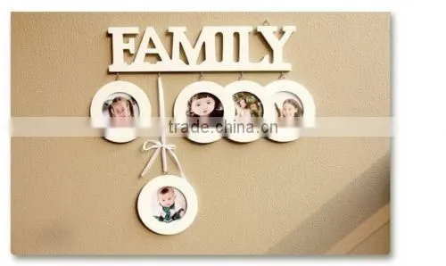 Photo Frame Hollow Love Wooden White Base DIY Picture Frame Art photo-2