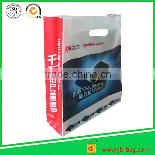 HDPE Poly Matt Finish Reusable Plastic Bags With Gusset Base and Die-Cut Handle photo-3
