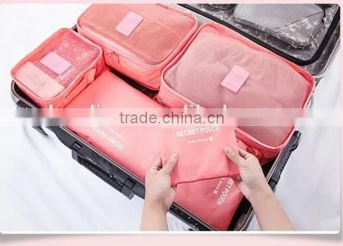 6Pcs/set Nylon Travel Bag Clothing Sorting Organize Bag Packing Cubes photo-3
