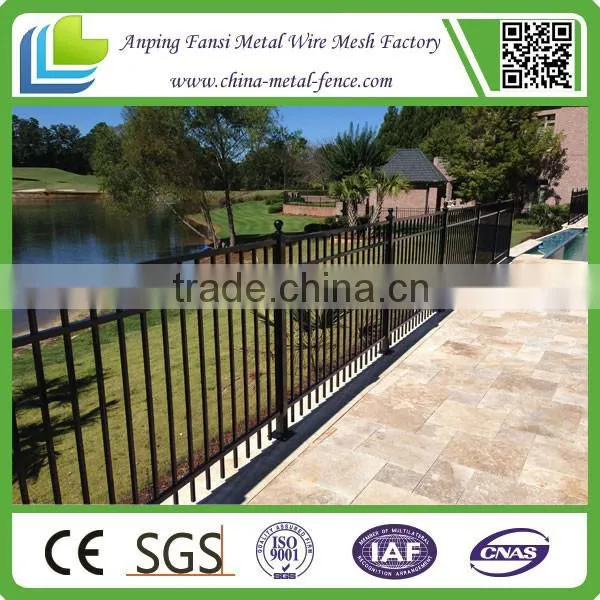 China Supplier Commercial 3 Rails 5ft High Black Powder Coated Swiming Pool Fence photo-2