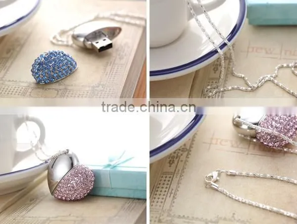 Heart-shaped Jewelry USB Flash Disk, Heart Shape Crystal USB Flash Drive photo-2
