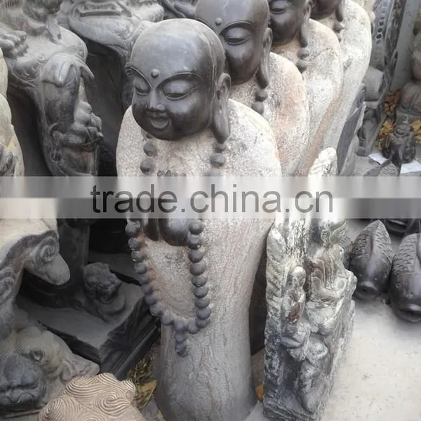 Antique Large Stone Laughing Stand Buddha photo-2