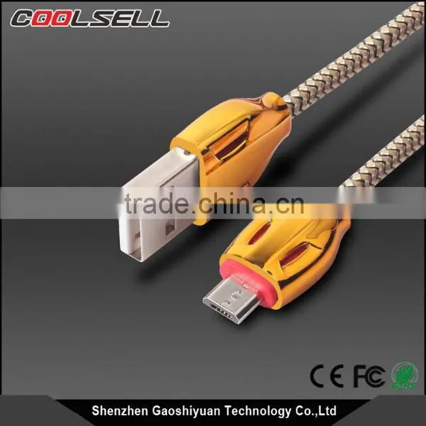 Newest Snake Laser Nylon Braided USB Charging Cable for Iphone and Micro Quality Choice photo-6
