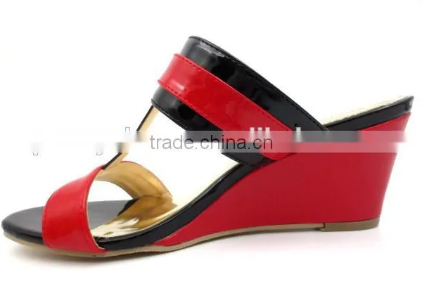 New Fashion Wedge Heel pu Slipper for Lady photo-5