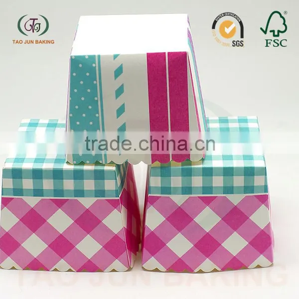 Disposable Square Cupcake Liners Cups Paper Baking Cups for Cakes photo-3