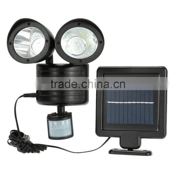 New 22LEDs PIR Motion Sensor Light LED Solar Powered Lamp Rotatable Double Dural Heads Security Wall Lamp for Outdoor Garden photo-4