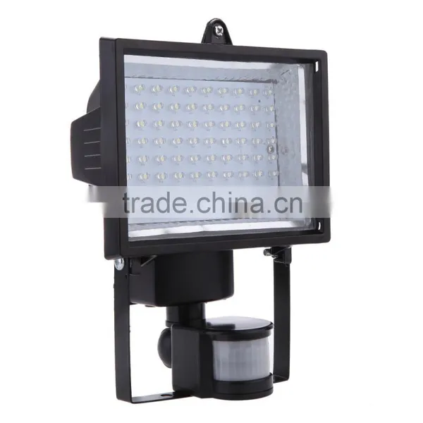 80LEDs Solar Panel PIR Body Human Motion & Light Sensor Landscape Lamp Security Spotlight for Lawn Garden Pool Pond Road Pathway photo-2