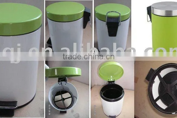 Mini Coloured Metal Waste Bin With Pedal Street Rubbish Bin photo-3
