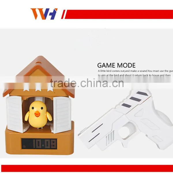 Bird Shape Decorative Shooting Target Gun Alarm Clock photo-2