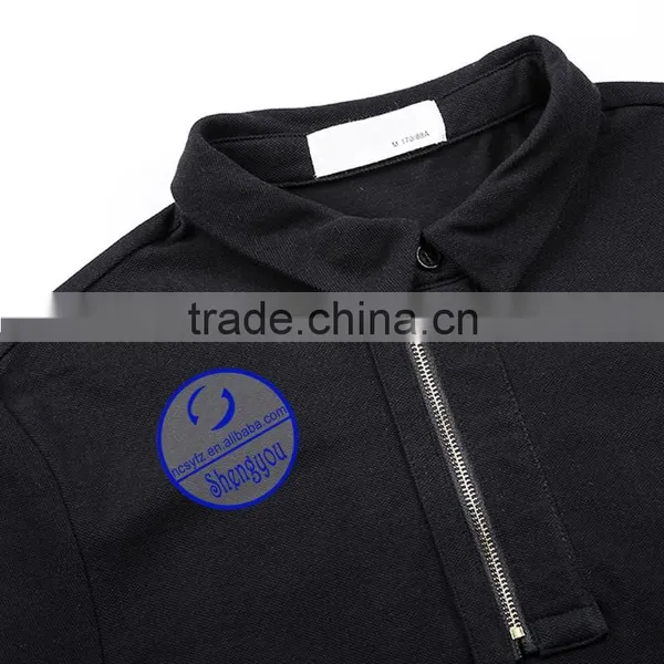 Custom Men's Blank Zipper Placket Polo Shirt photo-6
