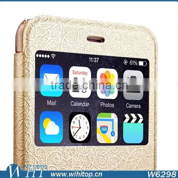 Flip PU Leather Case With Window for IPhone 6 Plus 5.5", Window View Smart Case for IPhone 6 Plus photo-3