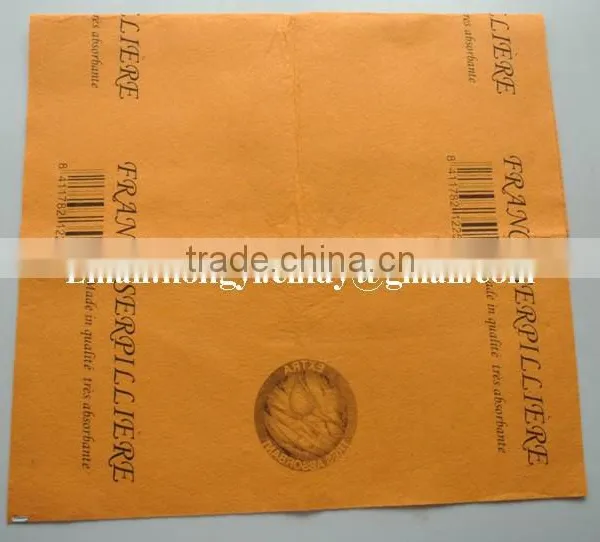 Logo Printed Needle Punched Nonwoven Fabric Orange Super Absorbent Floor Cleaning Cloth photo-3