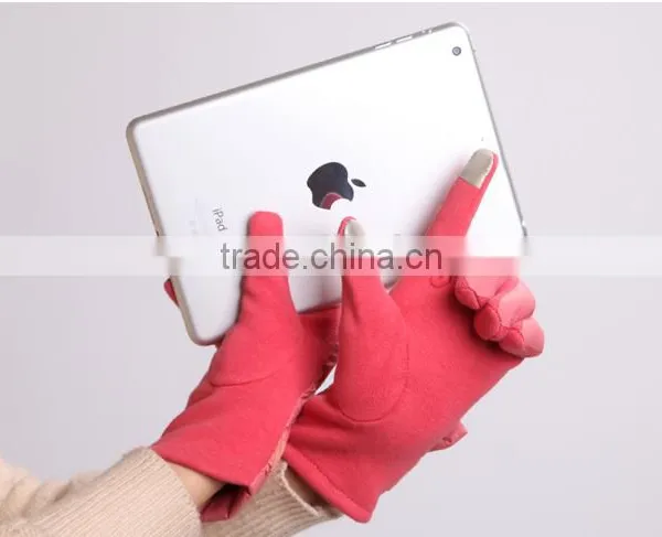 New Arrival Ladies's Ribbon Touch Screen Gloves With Multi Colors photo-2