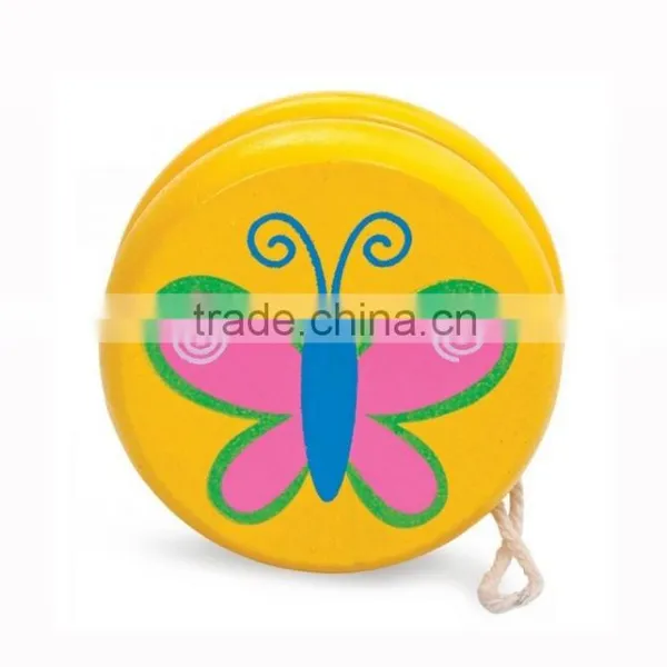 Yellow Wooden Yoyo, Customized Wooden Yoyo, Children Wooden Toys