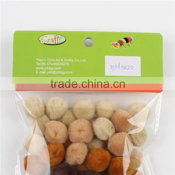 Factory Supply DIY Crafts Brown Series Pompoms Toys for Kids or Wedding Party Decoration photo-3