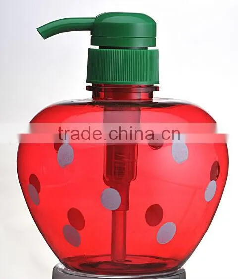 500ml Strawberry Shaped Dot Body Lotion Spray Bottle Shampoo Plastic Empty Container photo-2