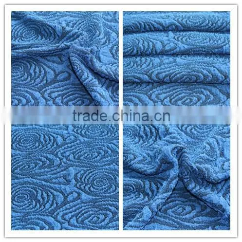 Silver Polyester Knitted Jacquard Fabric for Ladies Dress photo-6
