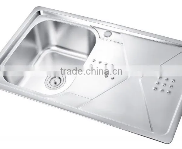 SC-129 China Supplier Most Hotsale Single Bowl Stainless Steel Sink With Drain Board photo-3