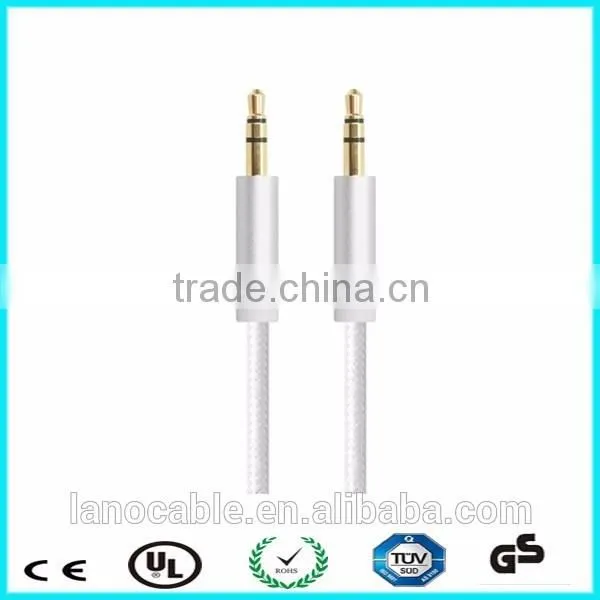 Metal Housing 3.5mm Jack 3-poles Nylon Aux Cable photo-5
