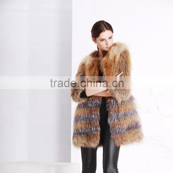Fashion Ladies Knitted Fox Fur Coat photo-2
