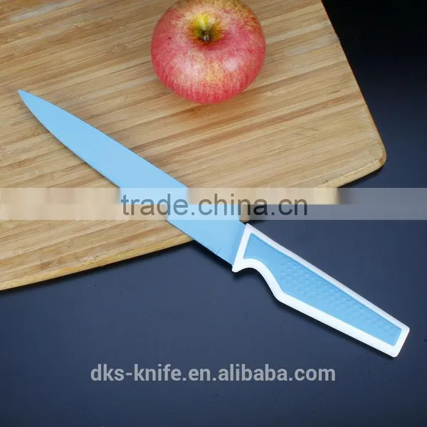 KP1401S 8inch New Designed Carving Knife With Color Non-stick Coating Colored Kitchen Knife