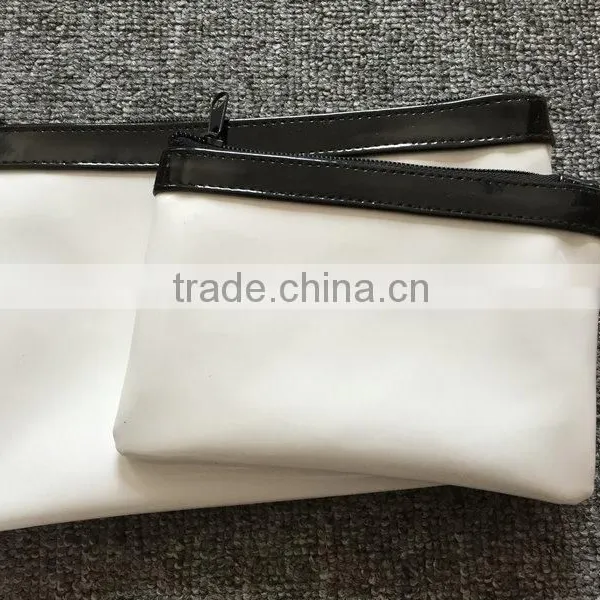 Printed Promotional PU Leather Cosmetic Bag With Handle