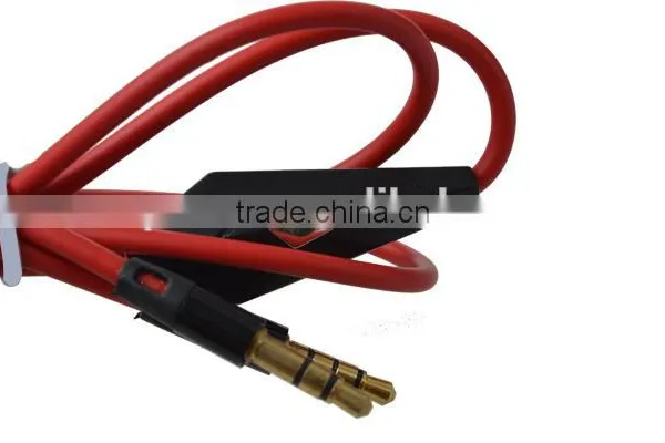 High Quality Handsfree 3.5mm Aux Cable Male to Male With MIC and ON/OFF Button for Car photo-2